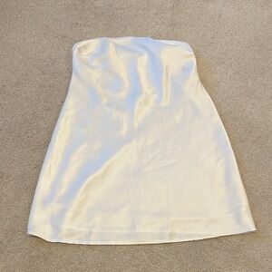 Elegant Cream Strapless Dress